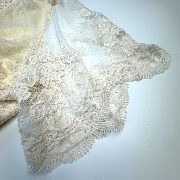 Baltic Born Cream Floral Mesh Lace Midi Maxi  Dress V-Neck Boho Wedding Guest XL - Picture 14 of 16